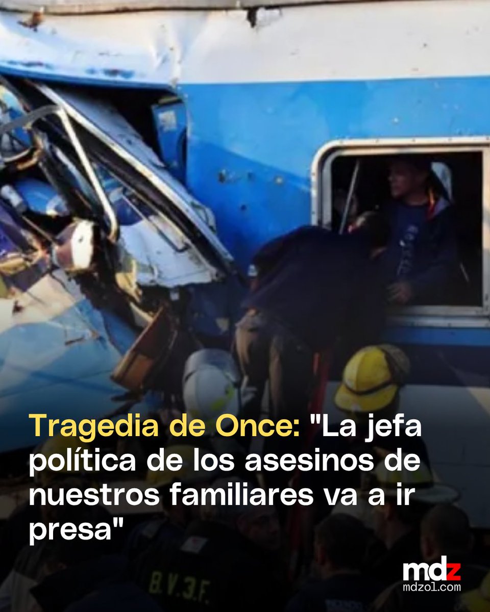 mdzol's tweet photo. 🛑Tras la ratificación de la sentencia de Cristina Kirchner, los familiares de las víctimas de la Tragedia de Once compartieron un comunicado asegurando que "se dio un gran paso", pero que aún "queda mucho por hacer".
#TragediadeOnce #Condena #CFK #Familares #Víctimas https://t.co/ogc1j4koW8