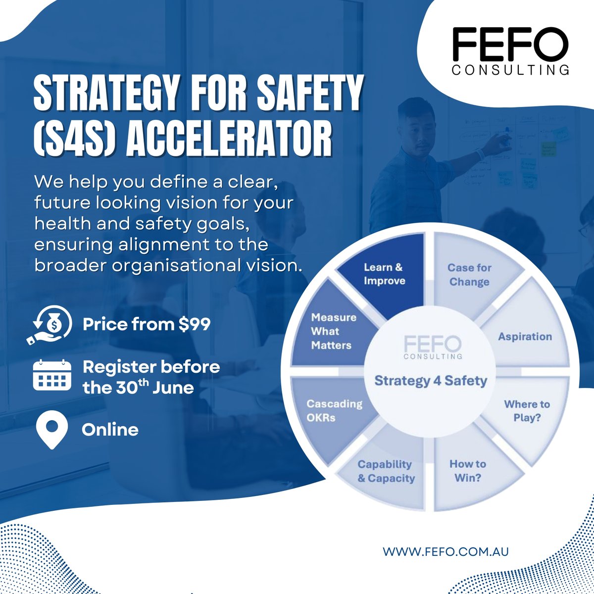 ConsultingFefo's tweet image. Is your WHS strategy delivering the impact you need? 

Check out our Strategy for Safety (S4S) Accelerator Program, designed to help you build clarity, alignment, and momentum in your WHS strategy. 

👉 Register your interest here: wkf.ms/42SnfTA 

#fefo #strategy