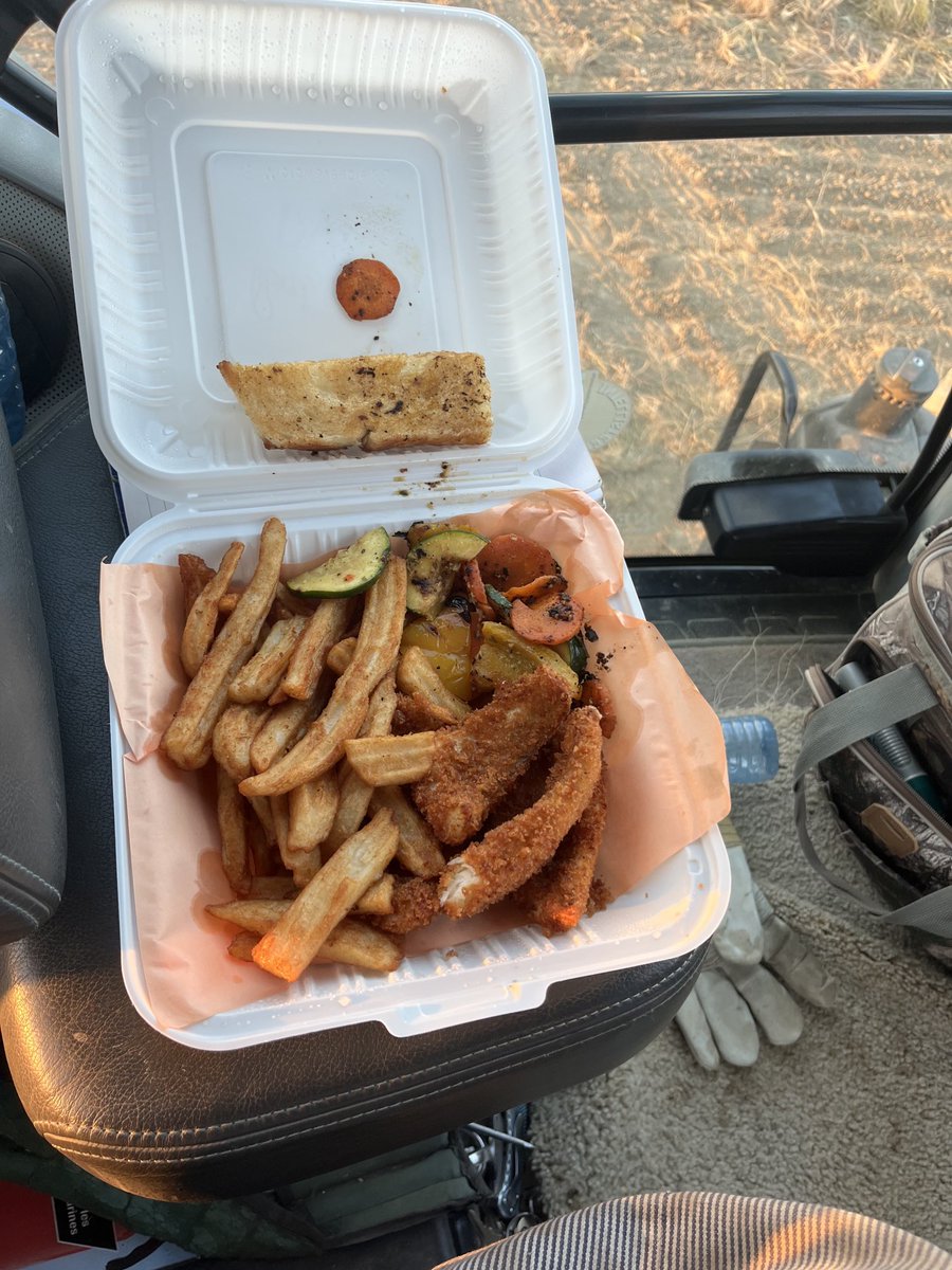 Nothing like a perch dinner from the Tav in the tractor to top the day