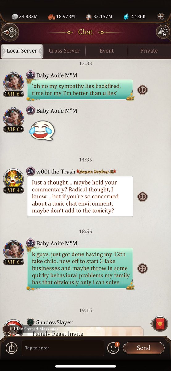 Literally I have a hater writing the best villain lines for me I have ever seen. This is awesome.