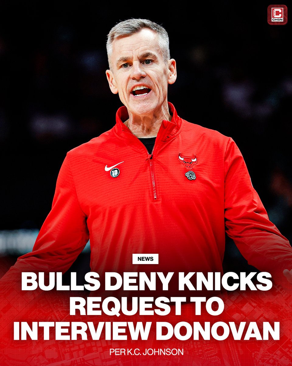 Bulls on CHSN (@chsn_bulls) on Twitter photo π¨ BREAKING: The Bulls deny the Knicks request to interview Billy Donovan for their coaching vacancy, per <a href="/KCJHoop/">K.C. Johnson</a>. π¨ BREAKING: The Bulls deny the Knicks request to interview Billy Donovan for their coaching vacancy, per <a href="/KCJHoop/">K.C. Johnson</a>.