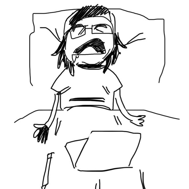 Grabbed my laptop, glove, pen, opened csp, fell asleep like this