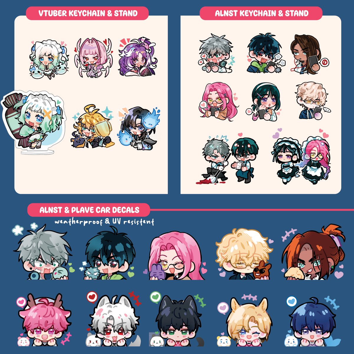 [RT🙏] #OffKaiGen4 Catalog !!
chugging a lot of boba w/ <a href="/meltedicecubes/">Bing✨Offkai 58, AX G4, ANYC</a> next weekend 🧋🧋🧋

📌visit us @ table 58 !!! 
 Vtubers, plave, ALNST, Love &amp; Deepspace !! 

will have exclusive offkai stickers of some vtuber friends &amp; my vtuber kids!!  🫂👶 

 stamp rally info  ⬇