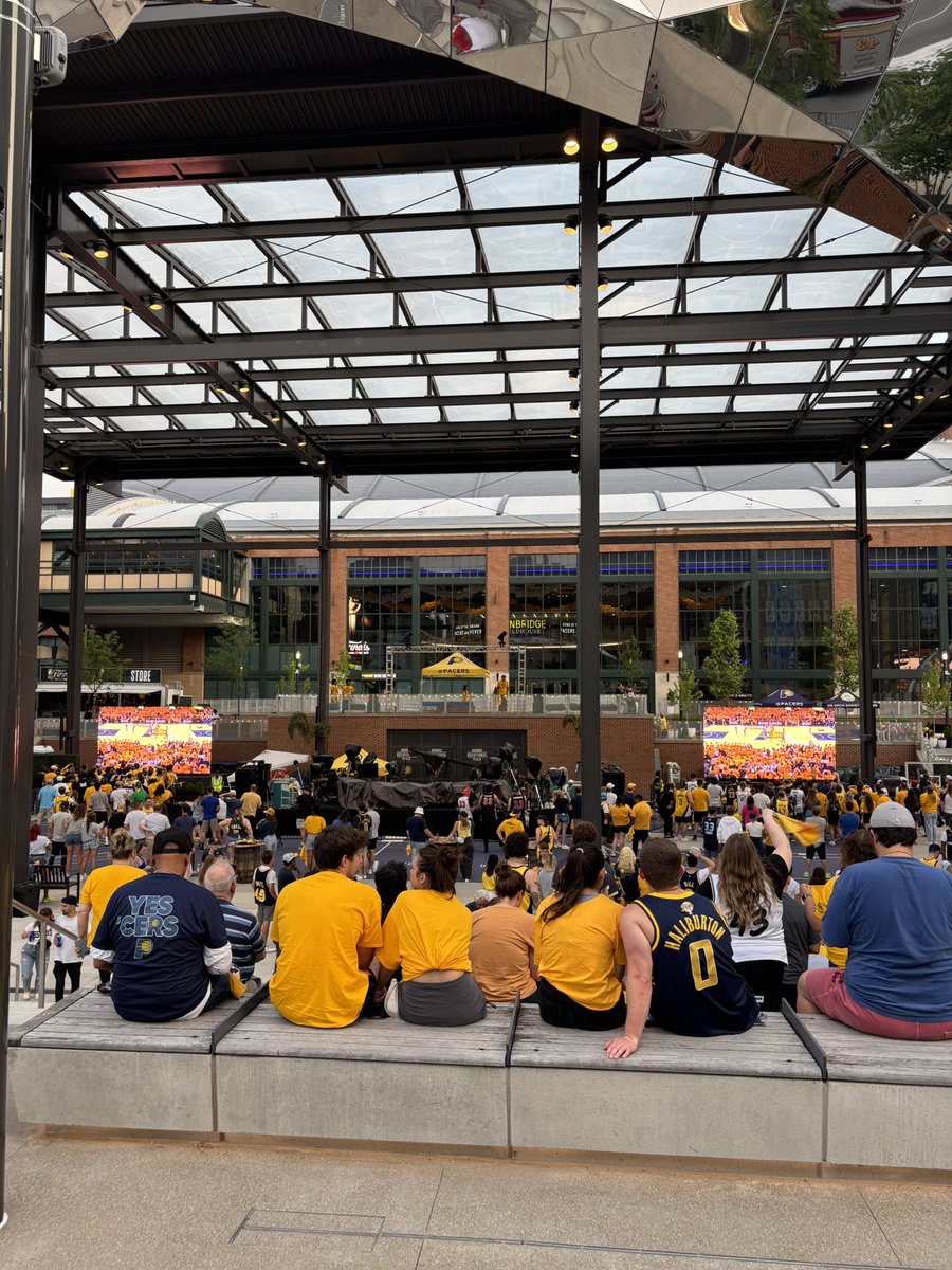 John Nolan (@john_g_nolan) on Twitter photo Game 3 <a href="/Pacers/">Indiana Pacers</a> Watch Party on the Morris Bicentennial Plaza outside <a href="/GainbridgeFH/">Gainbridge Fieldhouse</a> 👀
It’s a Listen Party, too, with <a href="/Mark_J_Boyle/">Mark Joseph Boyle</a>, <a href="/Eddie_Gill4/">Eddie Gill</a>, <a href="/PatBoylanPacers/">Pat Boylan Fever/Pacers</a>, and <a href="/ChrisDenari/">Chris Denari</a>’s audio coming through the speakers on the <a href="/ElevanceHealth/">Elevance Health</a> 📻 Network. Game 3 <a href="/Pacers/">Indiana Pacers</a> Watch Party on the Morris Bicentennial Plaza outside <a href="/GainbridgeFH/">Gainbridge Fieldhouse</a> 👀
It’s a Listen Party, too, with <a href="/Mark_J_Boyle/">Mark Joseph Boyle</a>, <a href="/Eddie_Gill4/">Eddie Gill</a>, <a href="/PatBoylanPacers/">Pat Boylan Fever/Pacers</a>, and <a href="/ChrisDenari/">Chris Denari</a>’s audio coming through the speakers on the <a href="/ElevanceHealth/">Elevance Health</a> 📻 Network.