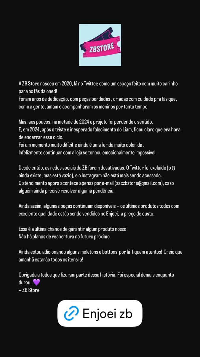 zbstore's tweet image. A ZB FOI INCRÍVEL ENQUANTO DUROU ♥️

LINK enjoei.com.br/@gabriela-4f63…