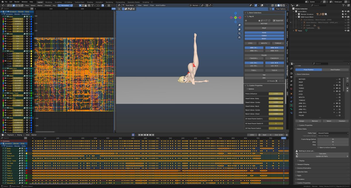 1000/4108 frames done for the second pass of blocking, added a lot of in-between frames, just take a look at this comparison in density for the key frames for the first 1000 frames, that is a lot of new poses. 
( ͡ಠ ʖ̯ ͡ಠ)(＃°Д°)
the slideshow looks smoother