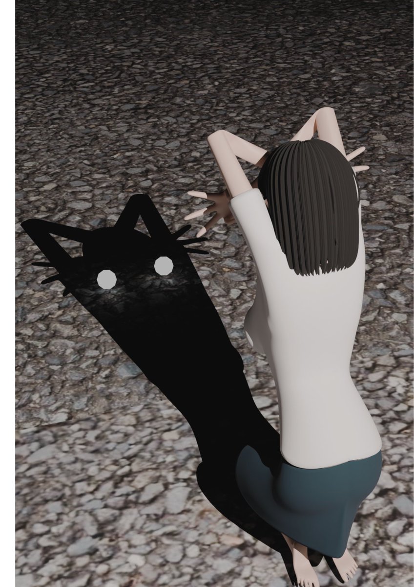 猫の影
blenderでもできた

#blender