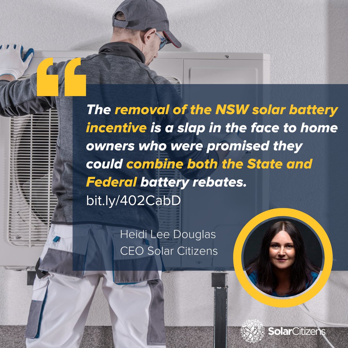 Solar Citizens calls on @pennysharpemlc to reverse the NSW govt shock decision to end the state’s #solar #battery incentive early - on 30 June, while extending the Eraring #coal fired power plant. Our media release - bit.ly/402CabD