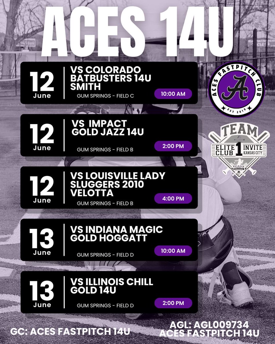 Tomorrow kicks off the Team 1 Invite Tournament, and we’re fired up! 💥

Our talented athletes are ready to hit the field and ball out. Let’s get it! 🥎🔥

<a href="/Aces_SoftballKC/">Aces Softball</a> <a href="/Team1_fastpitch/">Team 1 Fastpitch</a> <a href="/HFLfastpitch/">Heart of America Fastpitch League | HFL</a> <a href="/thealliancefp/">The Alliance Fastpitch</a>