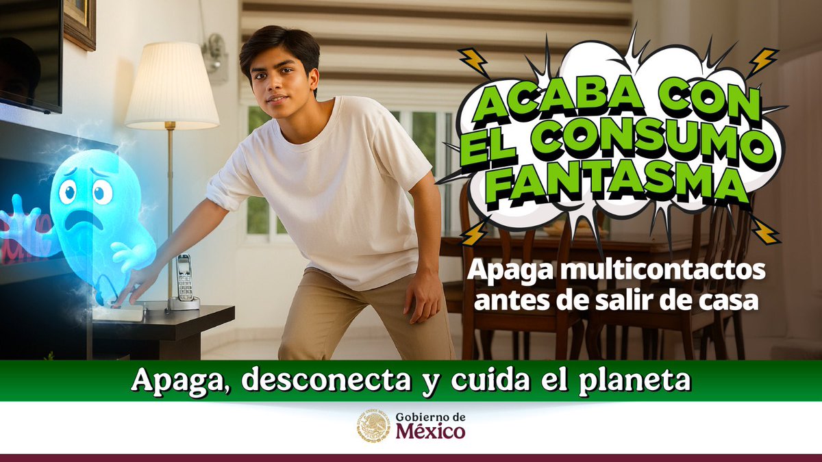 ¡Antes de salir de casa, apaga multicontactos! 
Con pequeñas acciones podemos hacer una gran diferencia contra el consumo fantasma 💡👻. 
#ApagaDesconecta 🔌 #CuidaElPlaneta 🌎
