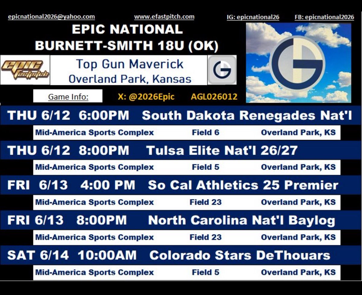 Coaches come watch us play this wkend in Kansas City, we would love to have you. #Epic  #DES