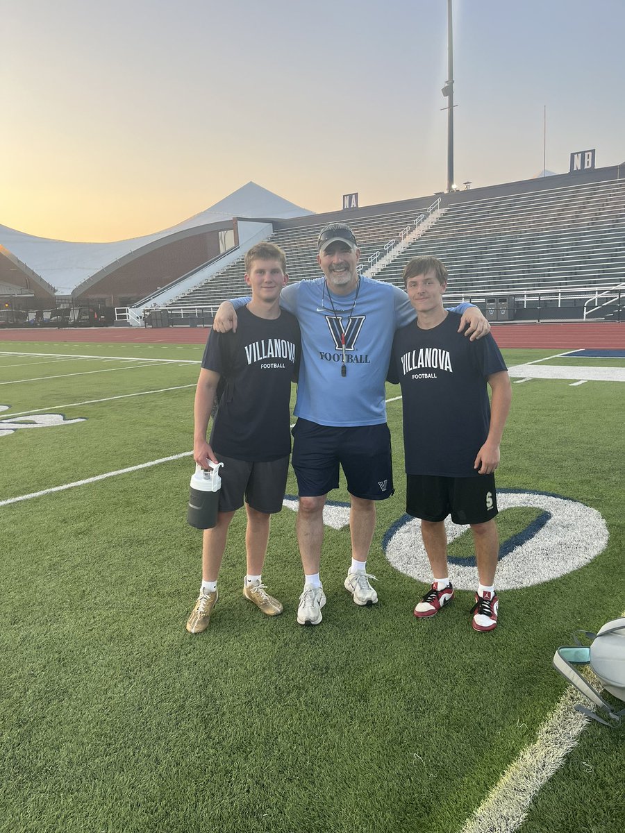 Thank you <a href="/NovaFootball/">Villanova Football</a> for hosting a great camp today! Had a great time learning from great coaches from all over the East Coast. Go Wildcats!!
<a href="/DonohueJr/">Chuck Donohue Jr., CMAA</a> <a href="/devine_sean/">Sean Devine</a> <a href="/SMelega/">Steve Melega</a> <a href="/statu287/">Stephen Tatur</a> <a href="/SRHS_FB/">Southern Regional Football</a> <a href="/Coach_Mill_/">Kevin Mill</a>
