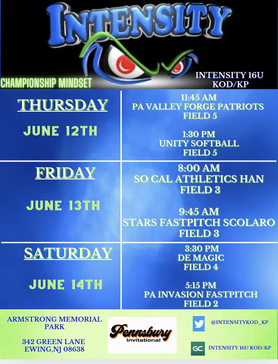 kp@jerseyintensity.com (@intensitykod_kp) on Twitter photo Another great weekend ahead! Pennsbury Invitational here we come. Canβt wait to π you there! πππ₯
<a href="/ExtraInningSB/">EXTRA INNING SOFTBALL</a> <a href="/D1Softball/">D1Softball</a> <a href="/LineDsoftball/">Line Drive Media</a> Another great weekend ahead! Pennsbury Invitational here we come. Canβt wait to π you there! πππ₯
<a href="/ExtraInningSB/">EXTRA INNING SOFTBALL</a> <a href="/D1Softball/">D1Softball</a> <a href="/LineDsoftball/">Line Drive Media</a>
