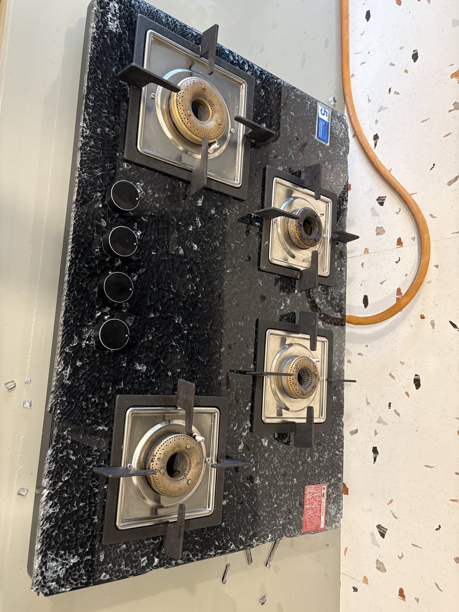 advitchopra's tweet photo. @Glen__India - Cannot believe that this could happen to a 2month old glass top. We woke up to this today morning! What are we meant to do? https://t.co/sVefPu6jXF
