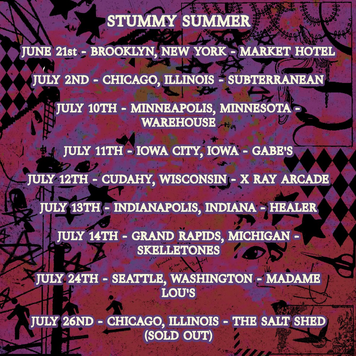 stomachbook66's tweet image. hello! the rumors are true, i am going on the road this summer to promote my new album, GOODNIGHT HYPNOPOMP
all of these have been announced already however i thought I’d put them all in one neat pile here