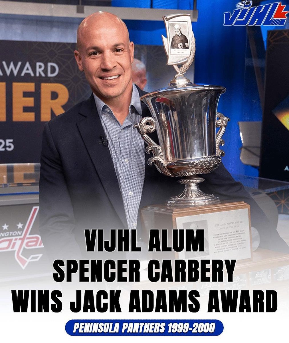 Congratulations to former Peninsula Panther Spencer Carbery on being named the NHL’s Coach of the Year, winning the Jack Adams Award! 🏆

Spencer played for the <a href="/PanthersVIJHL/">Peninsula Panthers</a> during the 1999-2000 season, putting up an incredible 34 goals and 42 assists in 34 games.