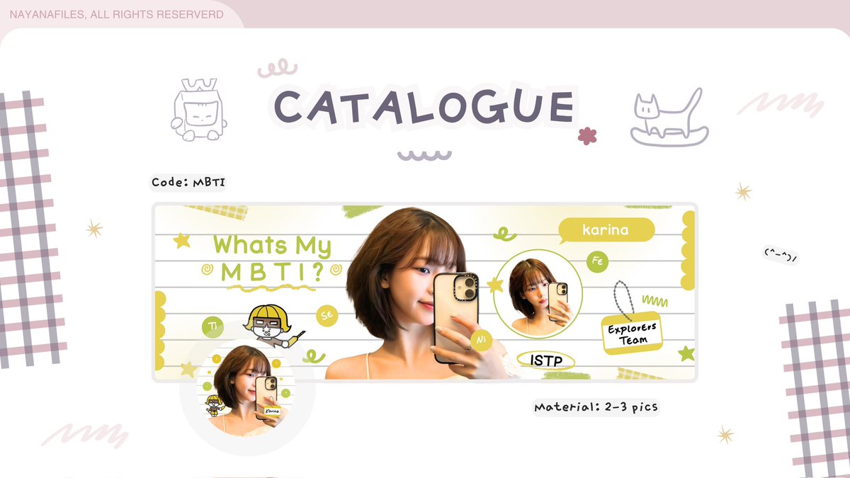 nayanafiles's tweet image. Help rt please? Thank u &amp;lt;3

Haiii kenalan yuk sama anak baru aku namanya "MBTI". Sesuai namanya, ini layout based on MBTI gitu ceritanya. Mohon bantuannya untuk mengospek ya, kalau ada kesamaan dengan punya ba lain, kasih tau aku. Anw cek ALT yuk #zonauang