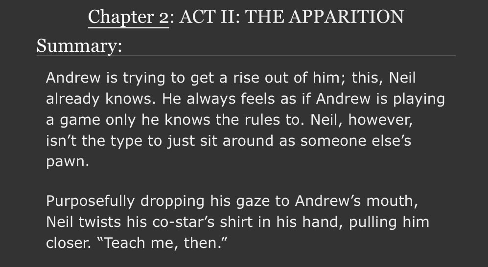 spotlight shines on | ACT II: THE APPARITION
♡ → archiveofourown.org/works/66204598…

✴︎ chapter 2 of 3 — yeehaw!
✴︎ new tags, new rating  
✴︎ 🔞
✴︎ 19.8k
✴︎ buckle up, cowboys, the cameras are rolling

#andreil #aftg
