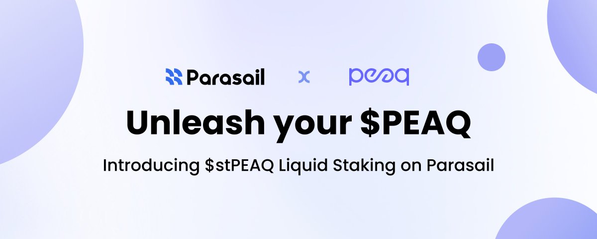 💪 Parasail x <a href="/peaq/">peaq</a>: DePIN Just Got a Major Power Boost!

Unleash your $PEAQ! 🌊 The launch of $stPEAQ liquid staking on Parasail empowers you to earn staking rewards while retaining full DeFi flexibility.

Plus, get bonus reward rates &amp; Season Points in our exciting new