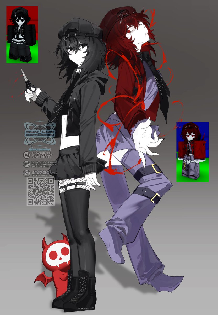 syn_lyx's tweet image. commission for worldofvoid 
#robloxart ✂️🩸