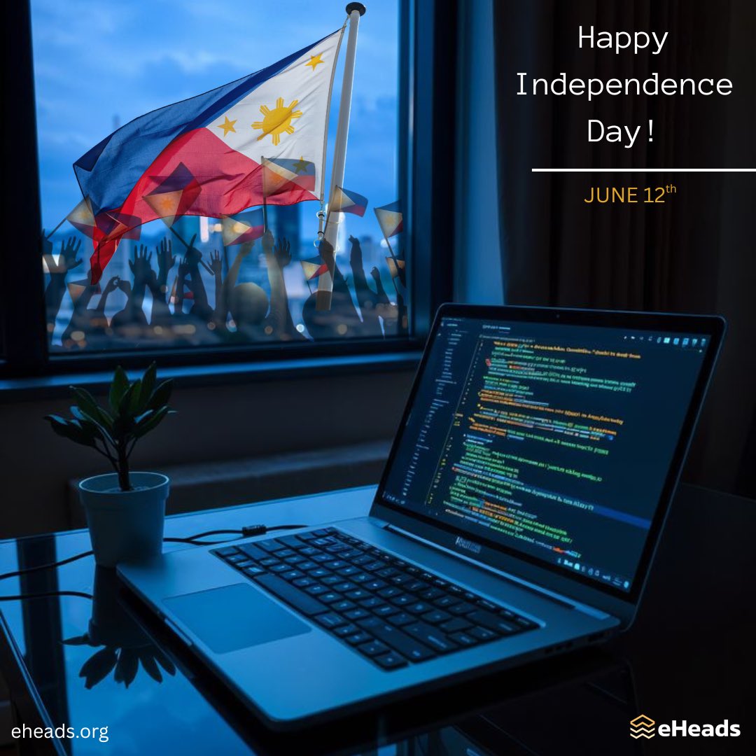 eHeadsOrg's tweet photo. Today we honor the freedom that allows us to build, lead, and innovate with purpose.

Maligayang Araw ng Kalayaan! 🇵🇭

#ArawNgKalayaan #TechLeadership #softwareengineering https://t.co/sKOYfU3XFD