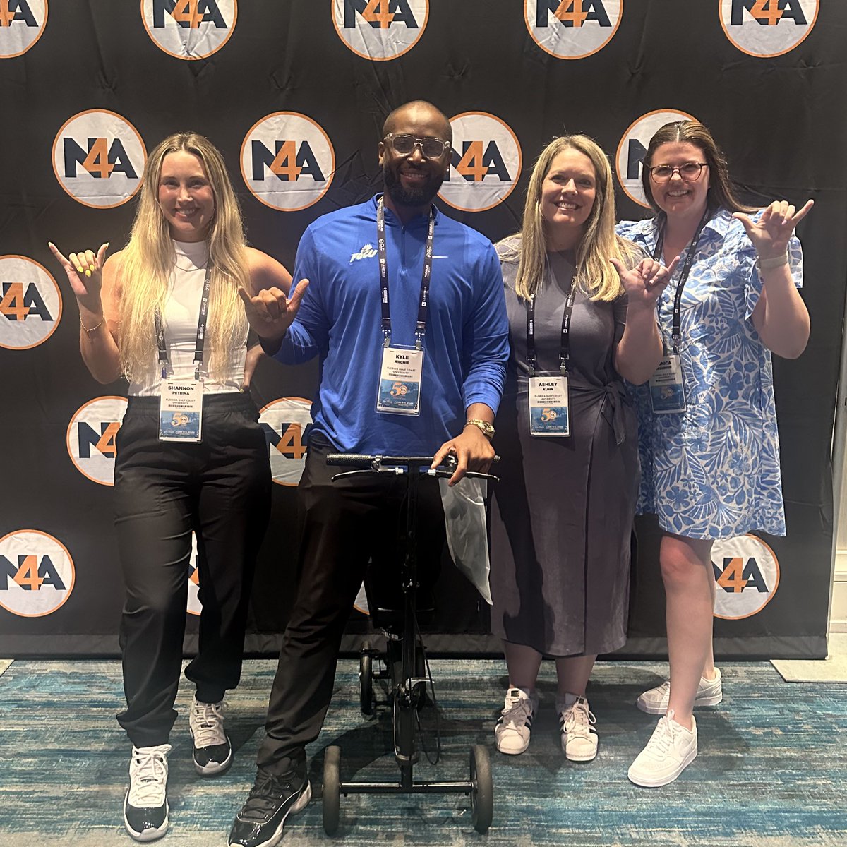 DrAshleyKuhn's tweet photo. Great trip to Orlando for #N4A2025 with our @fgcu HARC team. Congrats on 50 years @nfoura! https://t.co/dCJeKOaaQ3