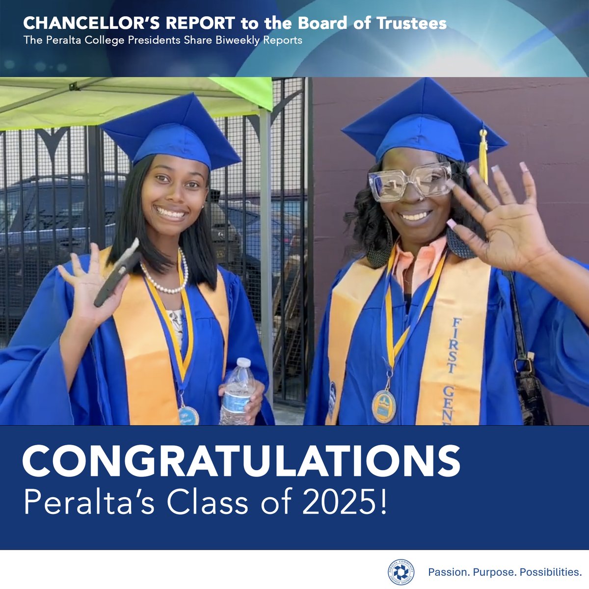 PeraltaColleges's tweet image. 💻Watch 6/10/25 Chancellor's Report
➡️ bit.ly/3SJKych
🔹#BasicNeeds
🔹Pride
🔹Raíces & African/African American & Lavender Graduations
🔹Alameda Women Leaders
🔹Class of 2025!
🔹Rotary Career Service
🔹DSC Appreciation
🔹Healthcare Workforce
🔹Congrats Jamila Saleh