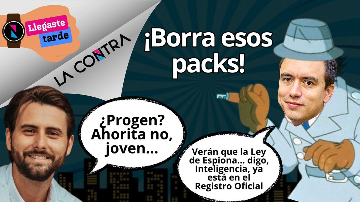 ¡BORRA ESOS PACKS! 😅

#EnVivo 🔴| El presi no dijo ni pío sobre la Ley de Inteligencia y ordenó publicarla tal cual en el Registro Oficial. Con ella, se pueden leer hasta tus chats con 'Juan mecánico' sin orden judicial.

🔶ADN le hizo el fuchi a fiscalizar a Progen

Si Llegaste