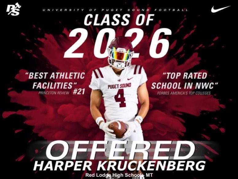 After a great phone call with <a href="/LOGGER_LBCOACH/">UPS Loggers Coach Jeff Schmidt</a> I am blessed to receive my first offer to play at the college level. <a href="/P_S_football/">Puget Sound Football</a> <a href="/redlodgerams/">Red Lodge Rams</a>