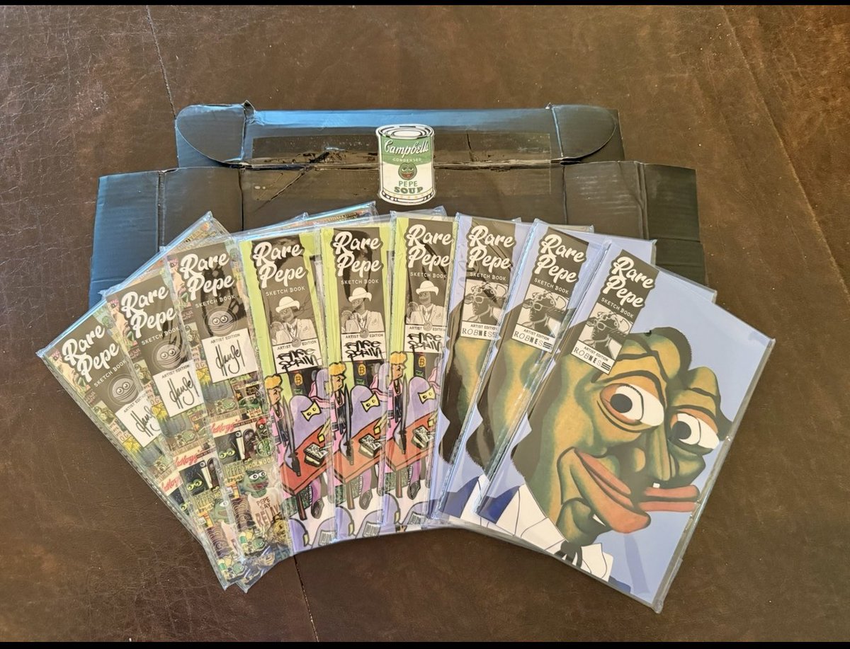 longb4time (@longb4time) on Twitter photo Sketchbooks came in last night. 🔥
Hats off <a href="/wasthatawolf/">J Loone Brickens 🧱</a> !! You have a way of keeping the good times and creativity rolling.
Way to make Pepe proud! 🐸
Shoutout to <a href="/ScrillaVentura/">RARE SCRILLA</a> <a href="/ROBNESSOFFICIAL/">ROBNESS V3🇺🇸</a> <a href="/bettidlomas/">MrHANSEL</a> on the OG cover art.
<a href="/shawnleary/">Shawn</a> - where’s my OG rare pepes! Sketchbooks came in last night. 🔥
Hats off <a href="/wasthatawolf/">J Loone Brickens 🧱</a> !! You have a way of keeping the good times and creativity rolling.
Way to make Pepe proud! 🐸
Shoutout to <a href="/ScrillaVentura/">RARE SCRILLA</a> <a href="/ROBNESSOFFICIAL/">ROBNESS V3🇺🇸</a> <a href="/bettidlomas/">MrHANSEL</a> on the OG cover art.
<a href="/shawnleary/">Shawn</a> - where’s my OG rare pepes!