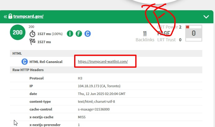 PixelChefs's tweet image. You had one job: tell Google where the real page is. Instead, you introduced it to your sketchy cousin. --&amp;gt; trumpcard.gov  
#SEO #MAGA #MAGAMorons #Trump