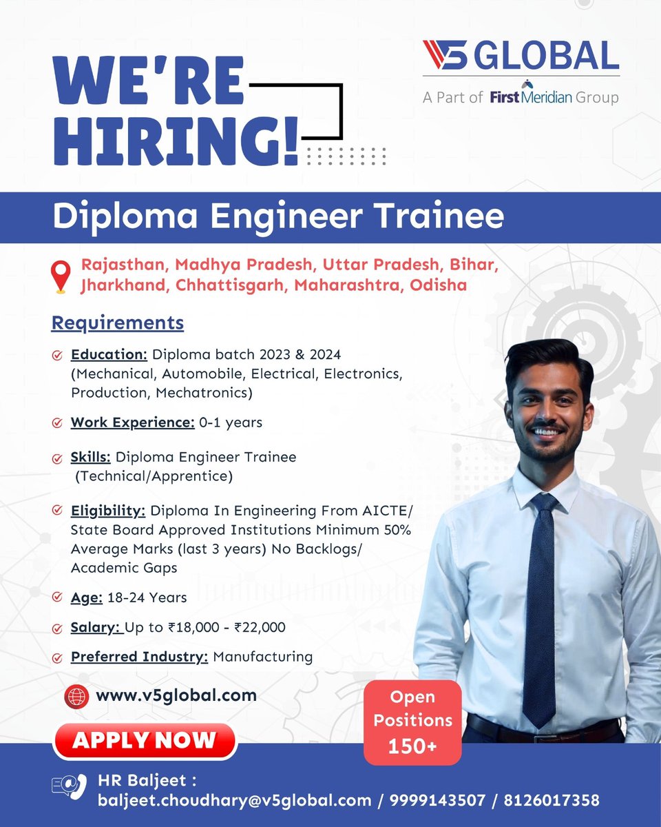 v5globals's tweet photo. Urgent Hiring! Diploma Engineer Trainee!

If interested, call our HR team today or visit - https://t.co/ogBitZ1R19
Click on link to share your cv - https://t.co/oIriDsBMJs

#SalesJobs #OneFM #OneFirstMeridian #v5global #FMGlobal #bangalore #bangalorejobs #Noida #jobsnoida https://t.co/YzGiSUkL0e