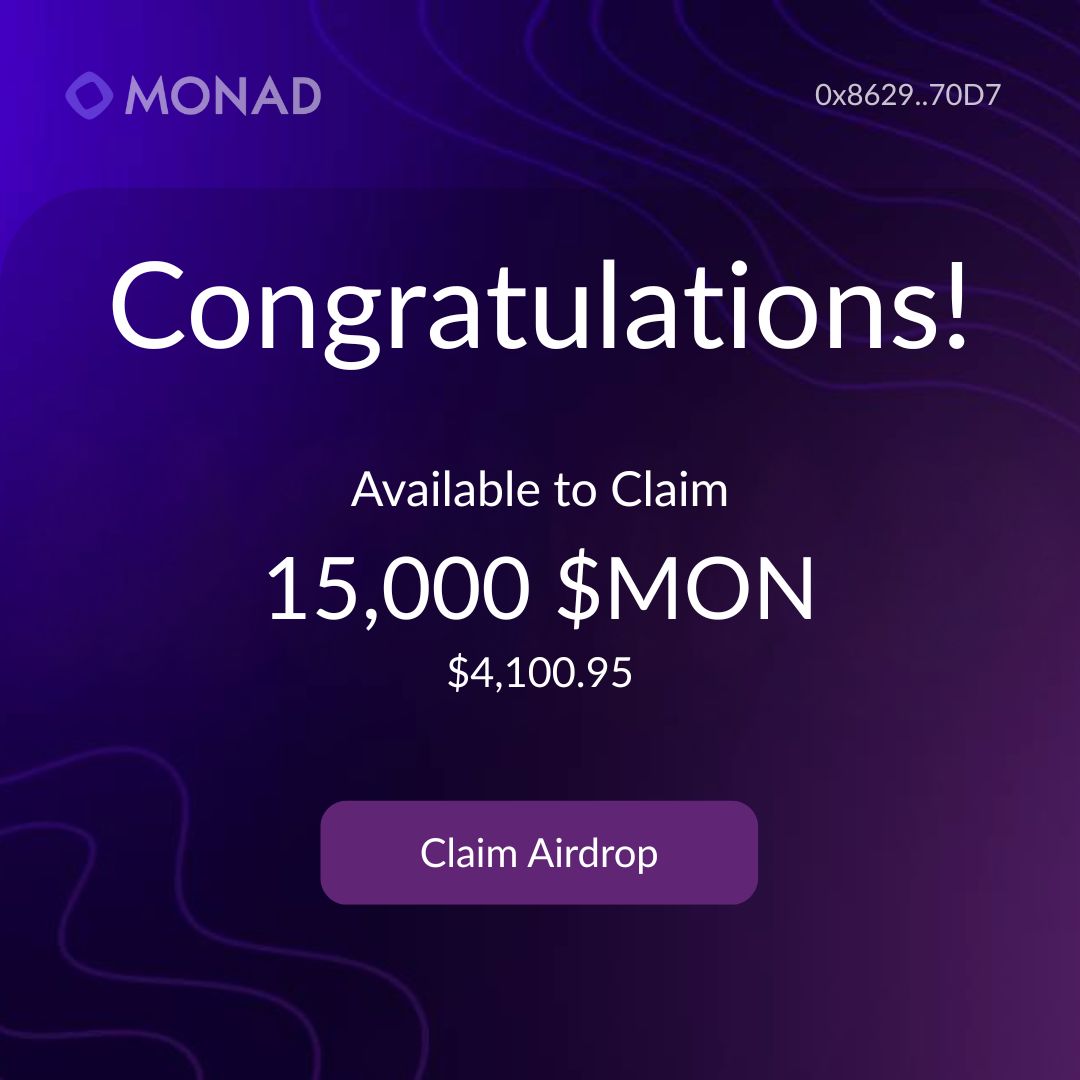 Monad Media (@mediamonad) on Twitter photo $MONAD AIRDROP CONFIRMED! ๐ช
Follow <a href="/MediaMonad/">Monad Media</a> ๐
Drop your wallet below to claim ๐ $MONAD AIRDROP CONFIRMED! ๐ช
Follow <a href="/MediaMonad/">Monad Media</a> ๐
Drop your wallet below to claim ๐