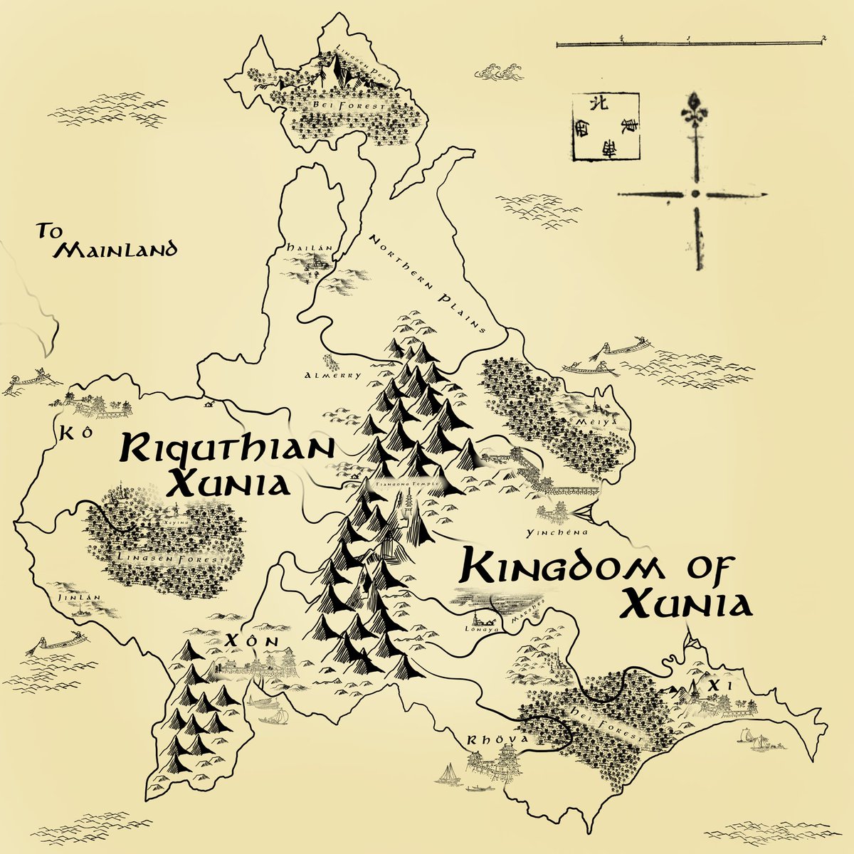 Map for a DnD campaign I’ve been running for almost 3 years.  Used a few free photoshop brushes and assets to help me with the details that helped make this faster and I’m so happy with it aaaa. Someday I’ll do one fully from scratch tho.