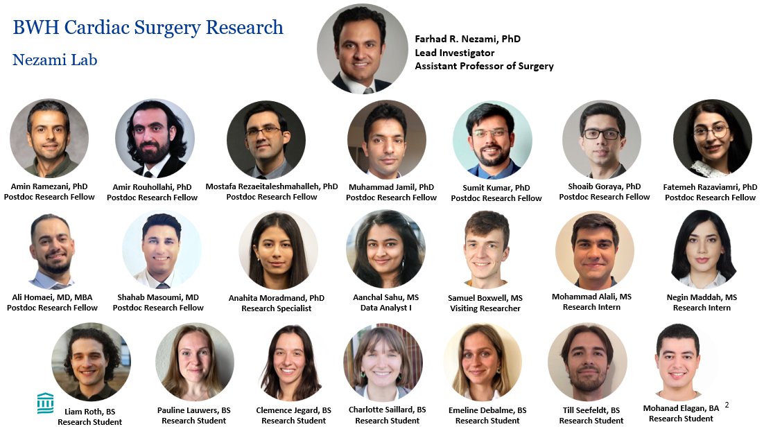 Farhad R. Nezami (@farhadrnezami) on Twitter photo Feeling incredibly grateful to lead this amazing group of scientists <a href="/BrighamCardiac/">Brigham and Women's Cardiac Surgery</a>. Their passion, creativity, and dedication inspire me every day. Truly blessed to serve & watch them shape the future of digital medicine. #LabFamily #NezamiLab <a href="/MassGenBrigham/">Mass General Brigham</a>
<a href="/BrighamResearch/">Brigham and Women’s Research</a> Feeling incredibly grateful to lead this amazing group of scientists <a href="/BrighamCardiac/">Brigham and Women's Cardiac Surgery</a>. Their passion, creativity, and dedication inspire me every day. Truly blessed to serve & watch them shape the future of digital medicine. #LabFamily #NezamiLab <a href="/MassGenBrigham/">Mass General Brigham</a>
<a href="/BrighamResearch/">Brigham and Women’s Research</a>