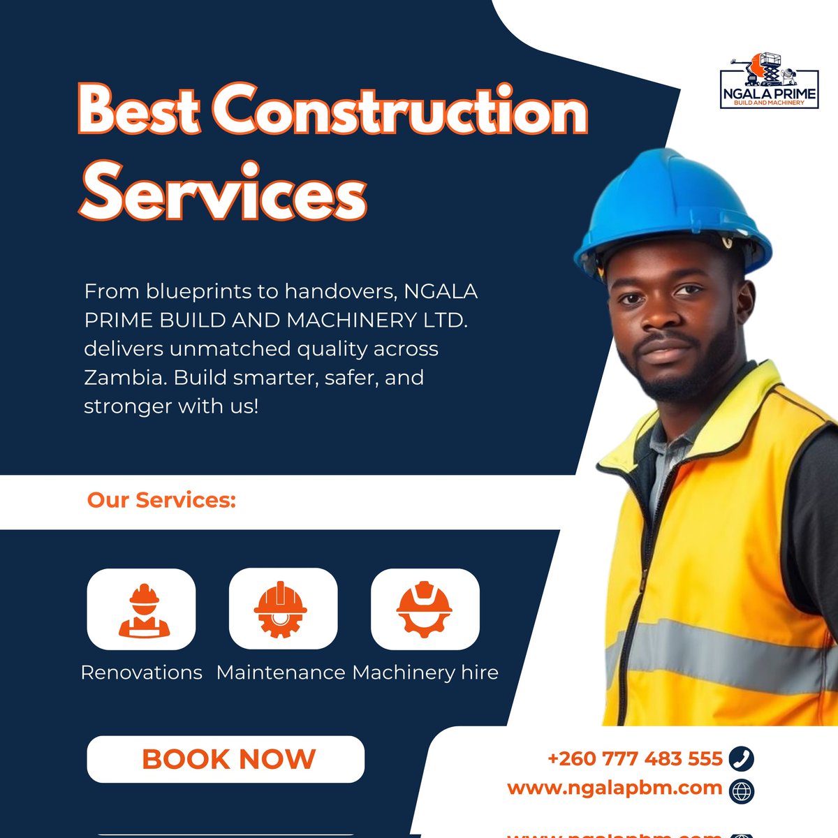 ngalapbm's tweet image. Need reliable construction solutions? 🏗️ From building to remodeling &amp;amp; equipment hire — we handle it all with care &amp;amp; expertise!
📞 +260 777 483 555 | 🌐 ngalapbm.com

#BuildWithNgala #ZambiaConstruction #SmartProjects #ReliableMachinery #ExpertBuilders