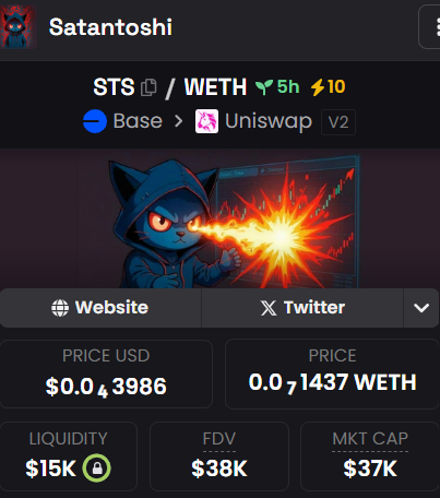 STS_Base's tweet photo. They say don't play with fire — but how else are we supposed to burn the charts?🔥Satantoshi is still at a low market cap, making this a prime entry point. Don’t sleep on it!

CA: 0x5c7346e3c9490b0ee2b919d2eaaec2aaa01669d7

Tg: https://t.co/nGw4OO7aIK

 #memecoin100x #basechain #satantoshi #degenplay #dexscreener #uniswap #next $Toshi