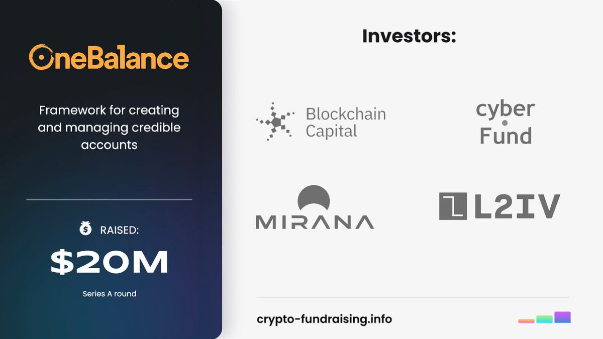 BearFi (@bearfinetwork) on Twitter photo 🎉 Congrats to <a href="/OneBalance_io/">☉neBalance</a> for raising $20M in Series A, hitting $25M total funding!
🚀 Build chain-free Web3 apps with their Toolkit. Create your account at app.onebalance.io in minutes to join the future of crypto! #Web3 #OneBalance 🎉 Congrats to <a href="/OneBalance_io/">☉neBalance</a> for raising $20M in Series A, hitting $25M total funding!
🚀 Build chain-free Web3 apps with their Toolkit. Create your account at app.onebalance.io in minutes to join the future of crypto! #Web3 #OneBalance