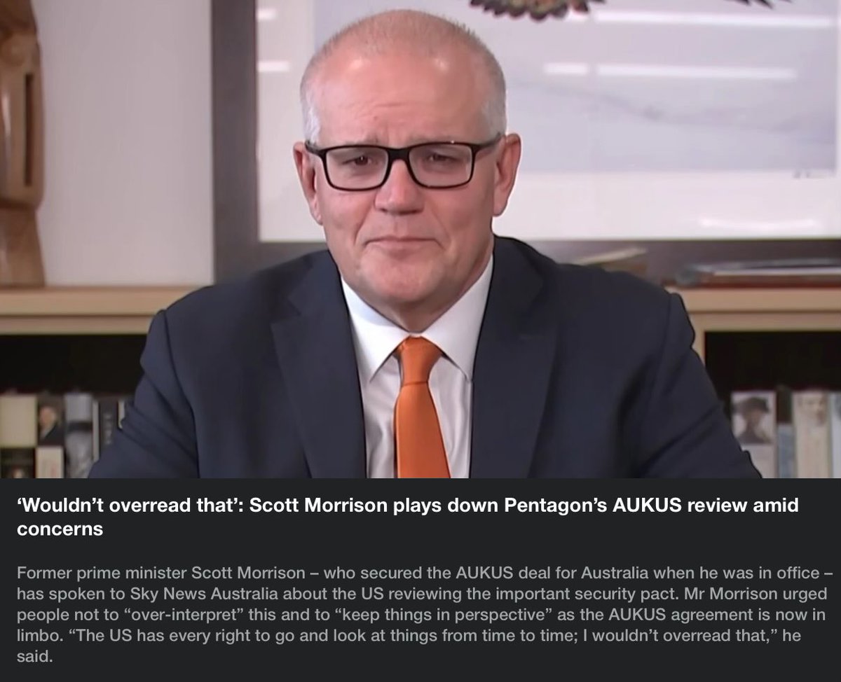 Scott Morrisons has a job as a strategic advisor with AUKUS investor DYNE Maritime, alongside former US Secretary of State and ex-CIA director Mike Pompeo.

Vetted interest? Scrap the AUKUS deal now!