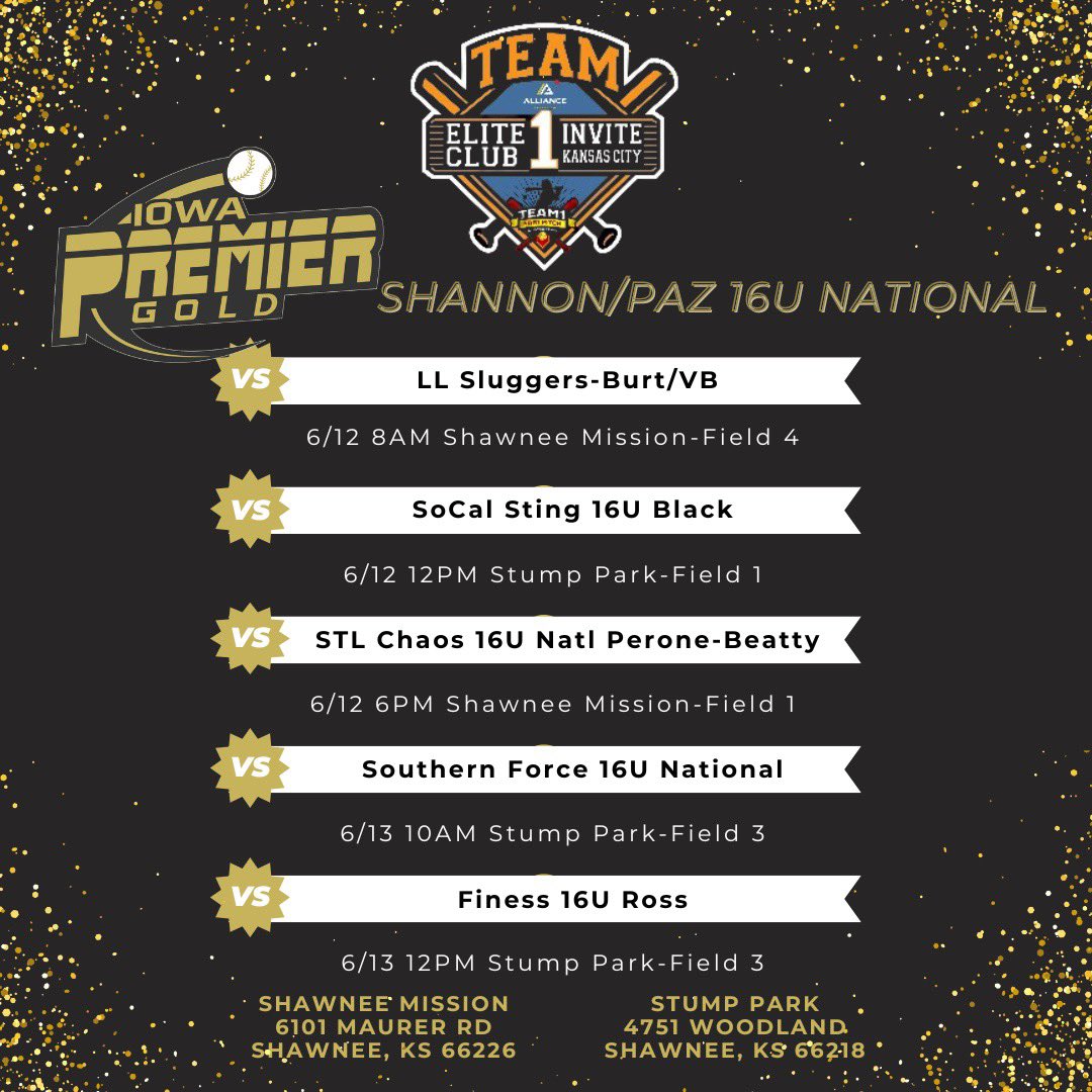 Kate Sandvick (@kate_sandvick16) on Twitter photo Here is the schedule for the Team 1 Elite Club Invite in Kansas City! Hope to see you there. Letโs gooo!! <a href="/IowaPremierFP/">Iowa Premier Fastpitch</a> #IPFBeTheBest Here is the schedule for the Team 1 Elite Club Invite in Kansas City! Hope to see you there. Letโs gooo!! <a href="/IowaPremierFP/">Iowa Premier Fastpitch</a> #IPFBeTheBest