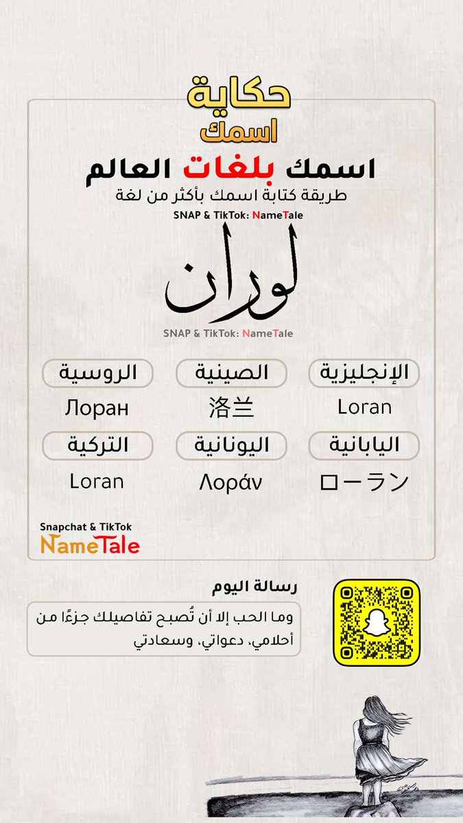 🌍كيف تكتب اسماؤنا في لغات العالم؟
في كل لغة...اسمك له طابع ونغمة ومعنى جديد 
شوف ترجمة اسمك ب6 لغات عالمية🌍 #حكاية_اسمك #قصة_اسمك #لغات #العالم #بنات
#شذى #روز #لمار #لوران