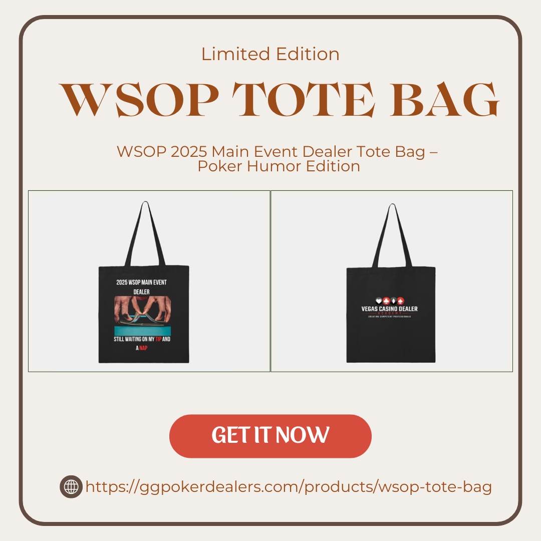 HpyVegasDealer's tweet photo. 🎒 WSOP Dealers — Rep your grind in style!

The $20 Tote Bag is durable, roomy &amp; made for life on and off the felt.
Your shift bag just got an upgrade. 🃏
🛒 https://t.co/SEdAkBJdjS

#WSOPDealer #PokerLife #VegasStyle #DealerBag #WSOP2025 #HappyVegasDealer https://t.co/LMNkjmVWs8