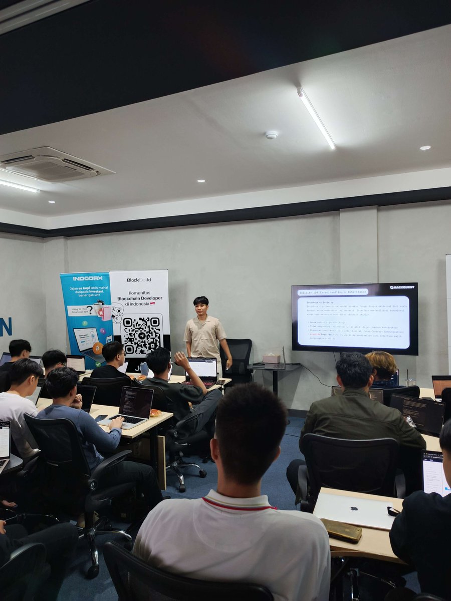xnaizerr's tweet image. Day 2 - Smart Contract Modular Architecture.
@blockdev_id @HackQuest_ @ethjkt @verestraa @Zexoverz @CoolestGreenMan