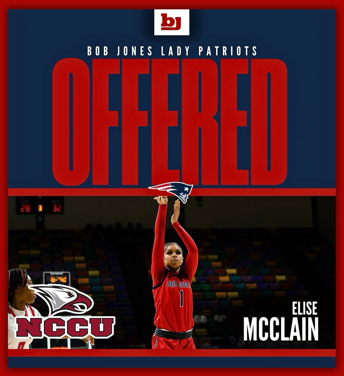 Congratulations to Elise McClain for earning an offer from NCCU! 

#BJP | #SenseOfUrgency