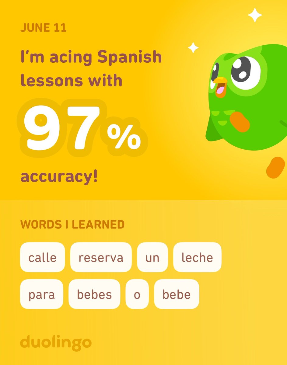 Mister70s_'s tweet photo. I’m learning Spanish on Duolingo! It’s free, fun, and effective. https://t.co/JYGZxj6BDX
