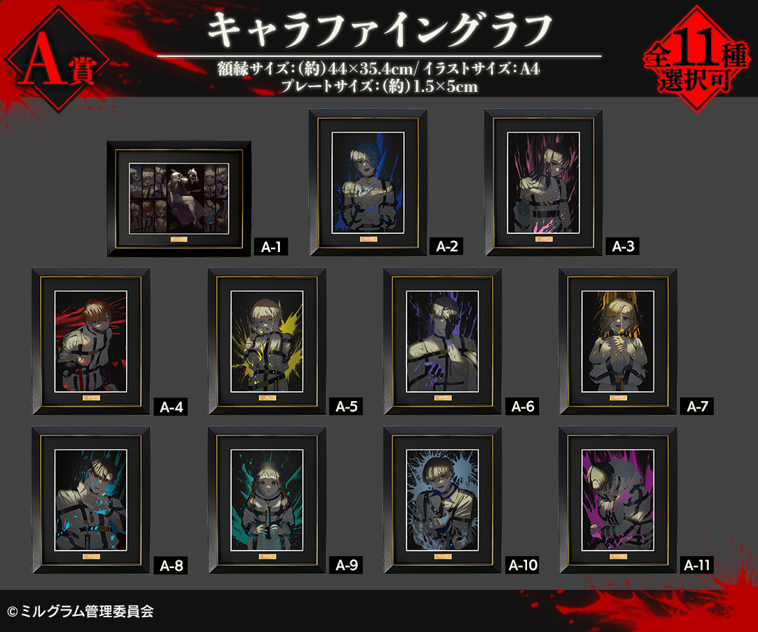 景品はこちら！！！ A賞 キャラファイングラフ（全11種） B賞
