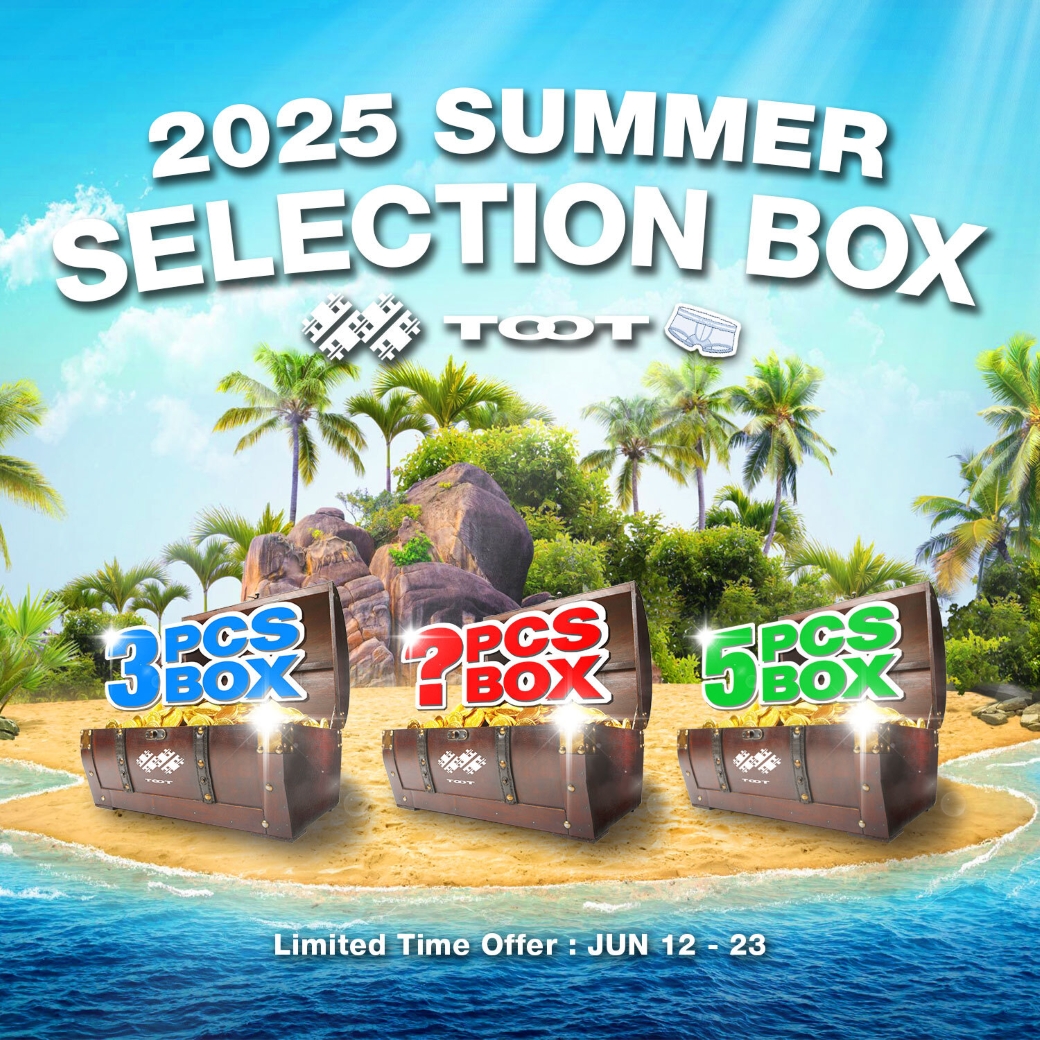【☆お得な夏の福袋☆】
TOOT公式WEBサイトでは、本日6月12日（木）12時から、夏の福袋『SUMMER SELECTION BOX 2025』を数量限定で販売致します！

夏の福袋は、お客様に大変ご好評いただいた3種類をご用意！アンダーウェア3点がセットになった『TOOT 3pcs SUMMER SELECTION BOX