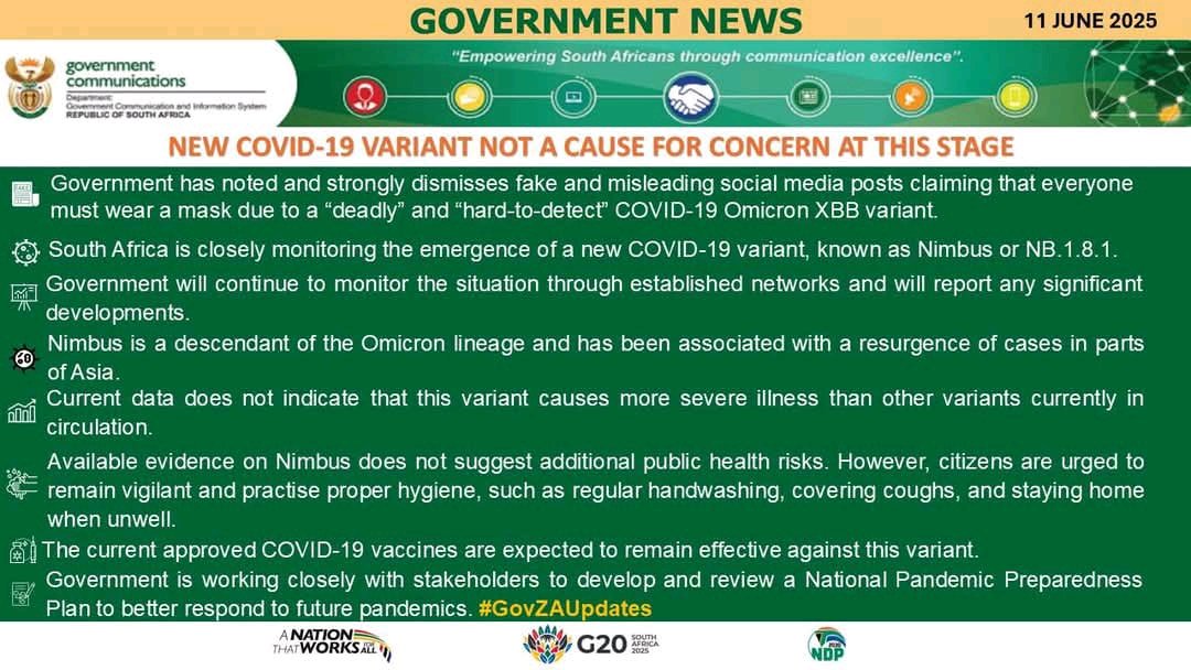New Covid-19 variant not a cause for concern at this stage.
