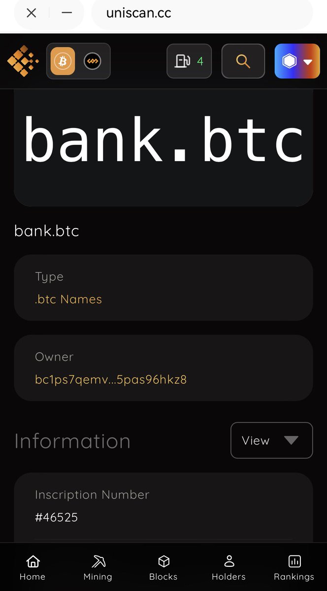 bank.eth域名报价10个eth价值2.7万美金

那么铭文编号为46525号的早期远古铭文 bank.btc域名价格多少

来评论区留言爆出你的心里价❓
#btc #BTC #btcname #eth #ens #did #DID #域名 #铭文 #ordinals #ordi #sats #name