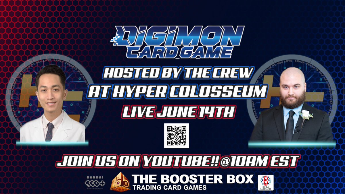 We are super excited to have the honor of commentating this weekend's #DigimonTCG regionals hosted by <a href="/boosterboxtcg/">The Booster Box TCG</a>!! Come enjoy a Saturday full of exciting matches and games all while enjoying what <a href="/UptheChels1905_/">Ben - Hyper Colosseum</a>  and <a href="/BoldCactus/">TJ - Hyper Colosseum</a> do best - yap!